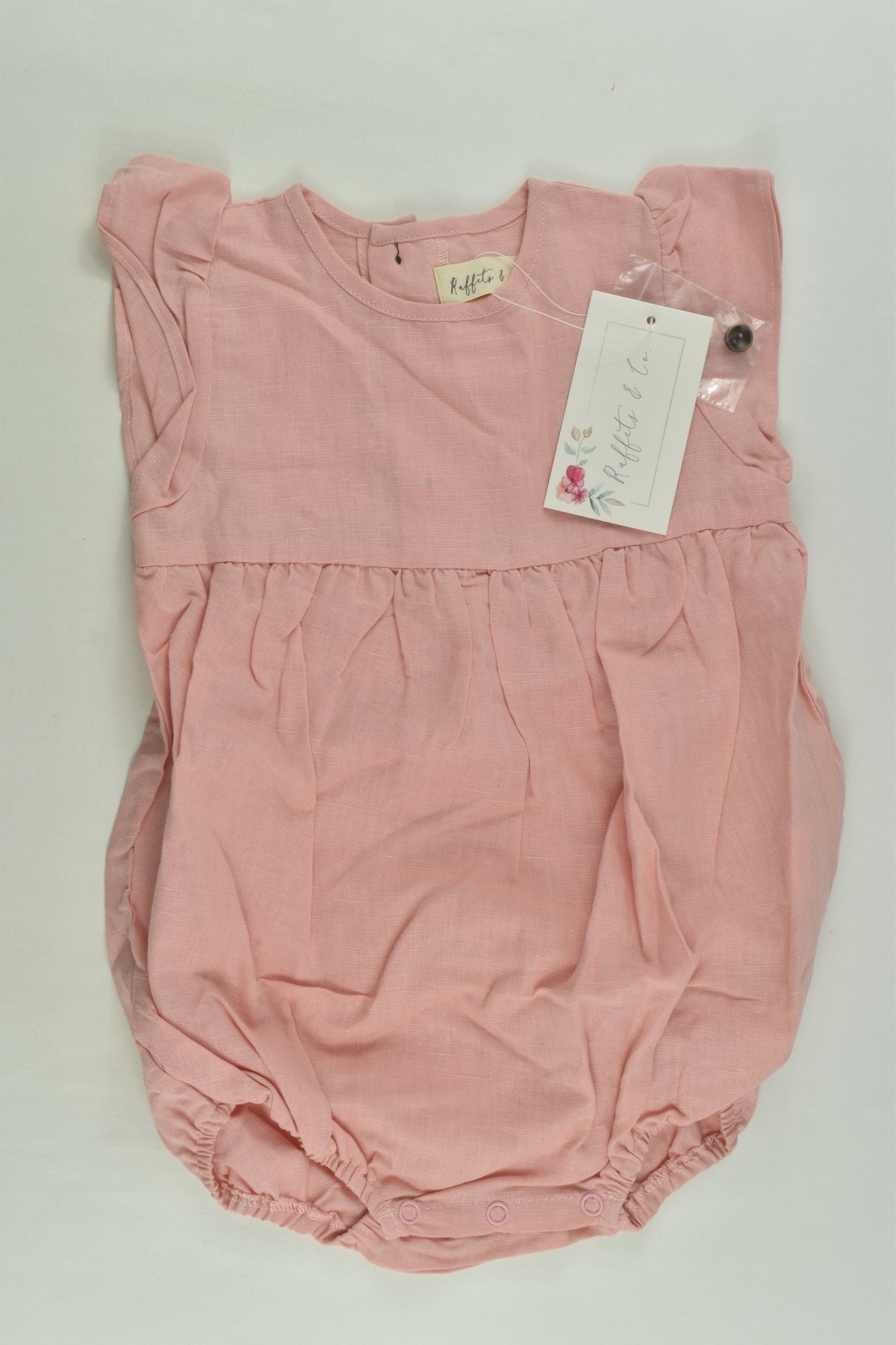 NEW Ruffets & Co Size 1 Linen Blend Romper
