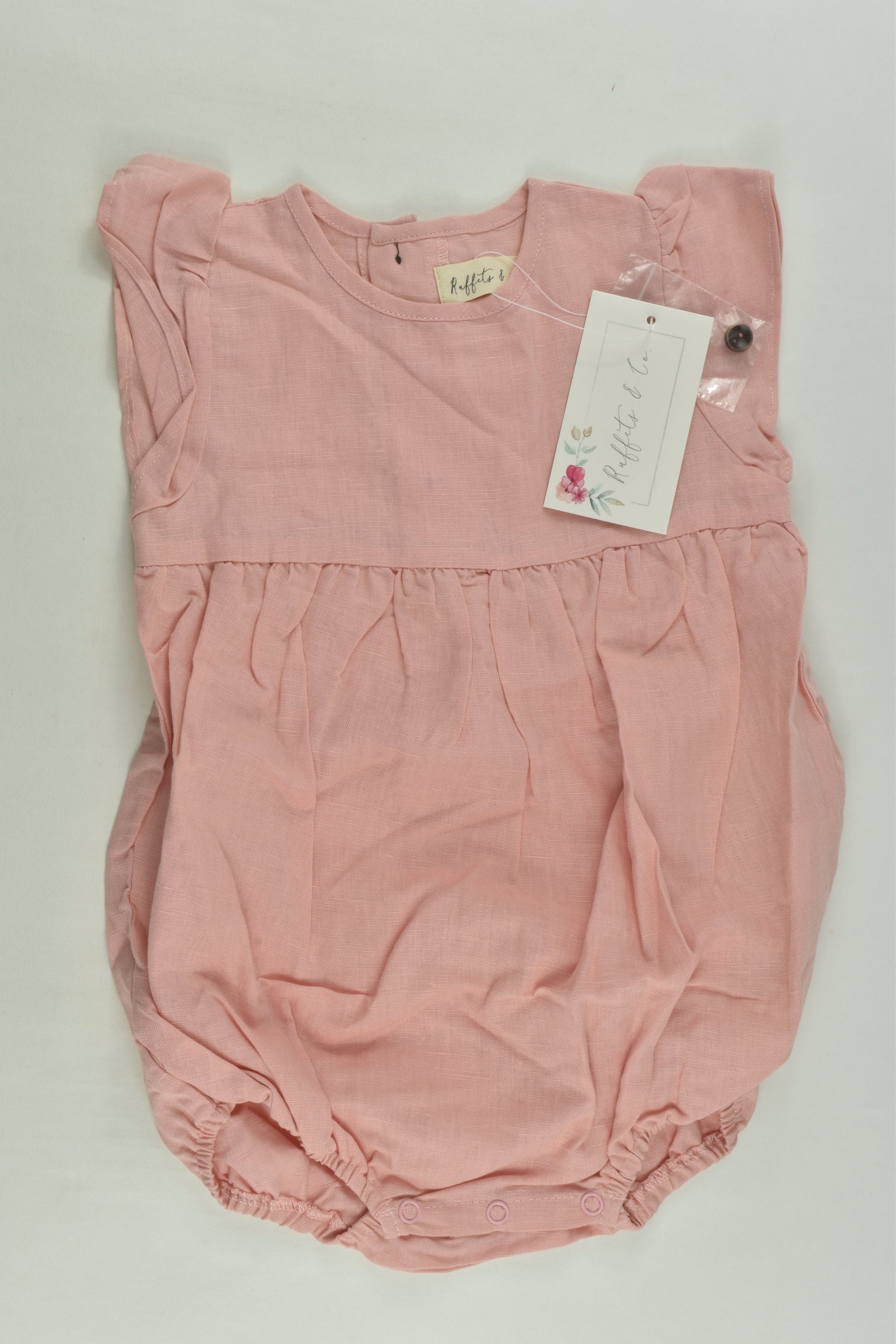 NEW Ruffets & Co Size 1 Linen Blend Romper