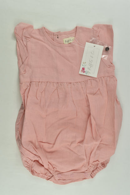 NEW Ruffets & Co Size 1 Linen Blend Romper
