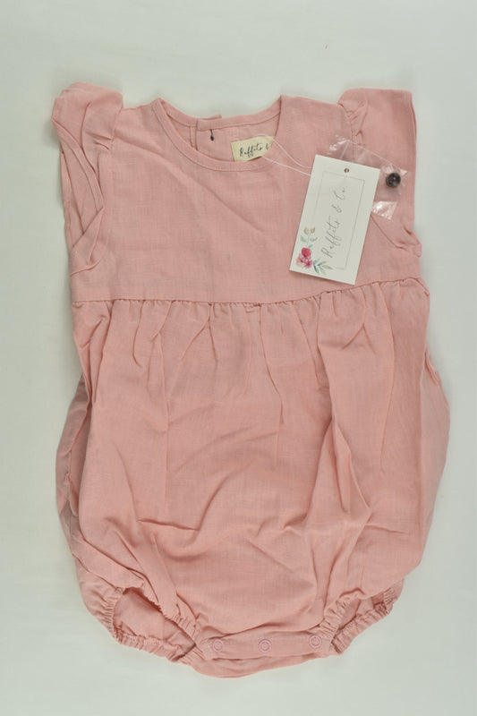 NEW Ruffets & Co Size 1 Linen Blend Romper