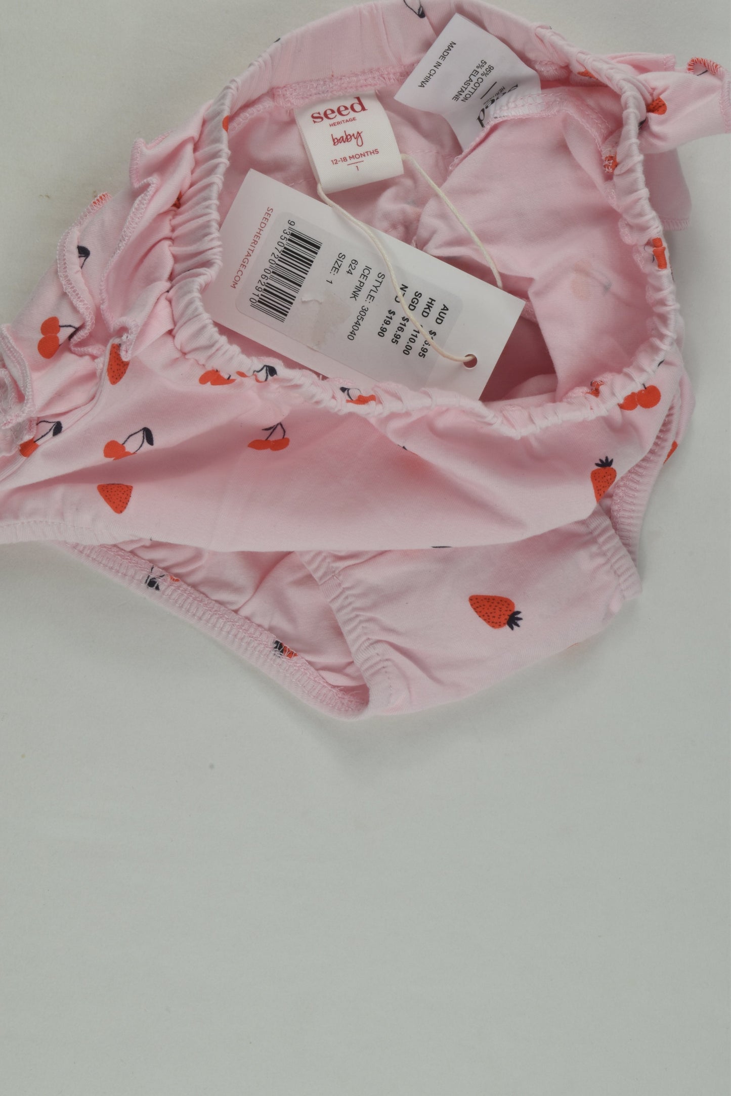 NEW Seed Heritage Size 1 Strawberries and Cherries Bloomers