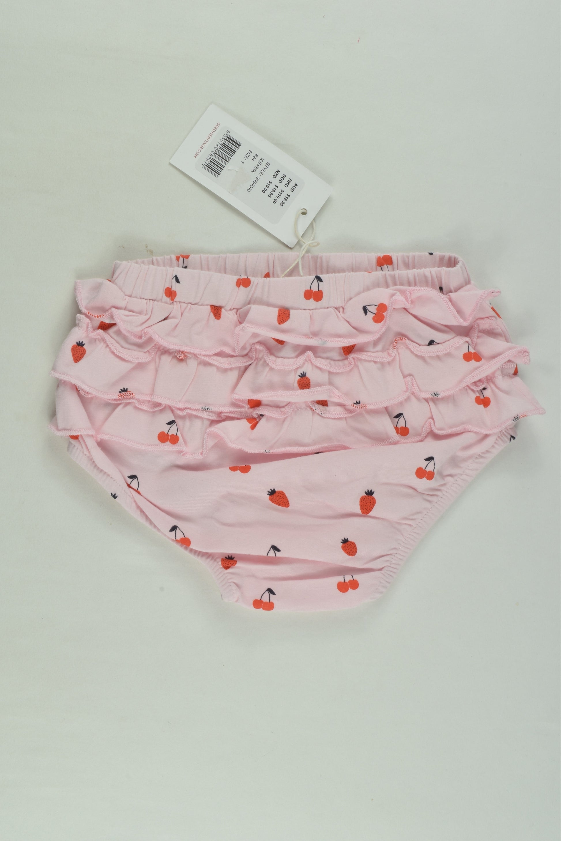 NEW Seed Heritage Size 1 Strawberries and Cherries Bloomers