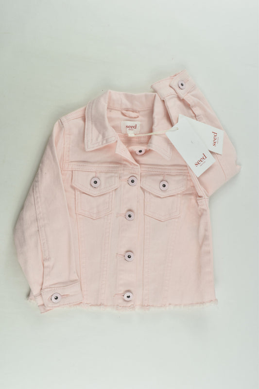 NEW Seed Heritage Size 2 Pink Denim Jacket