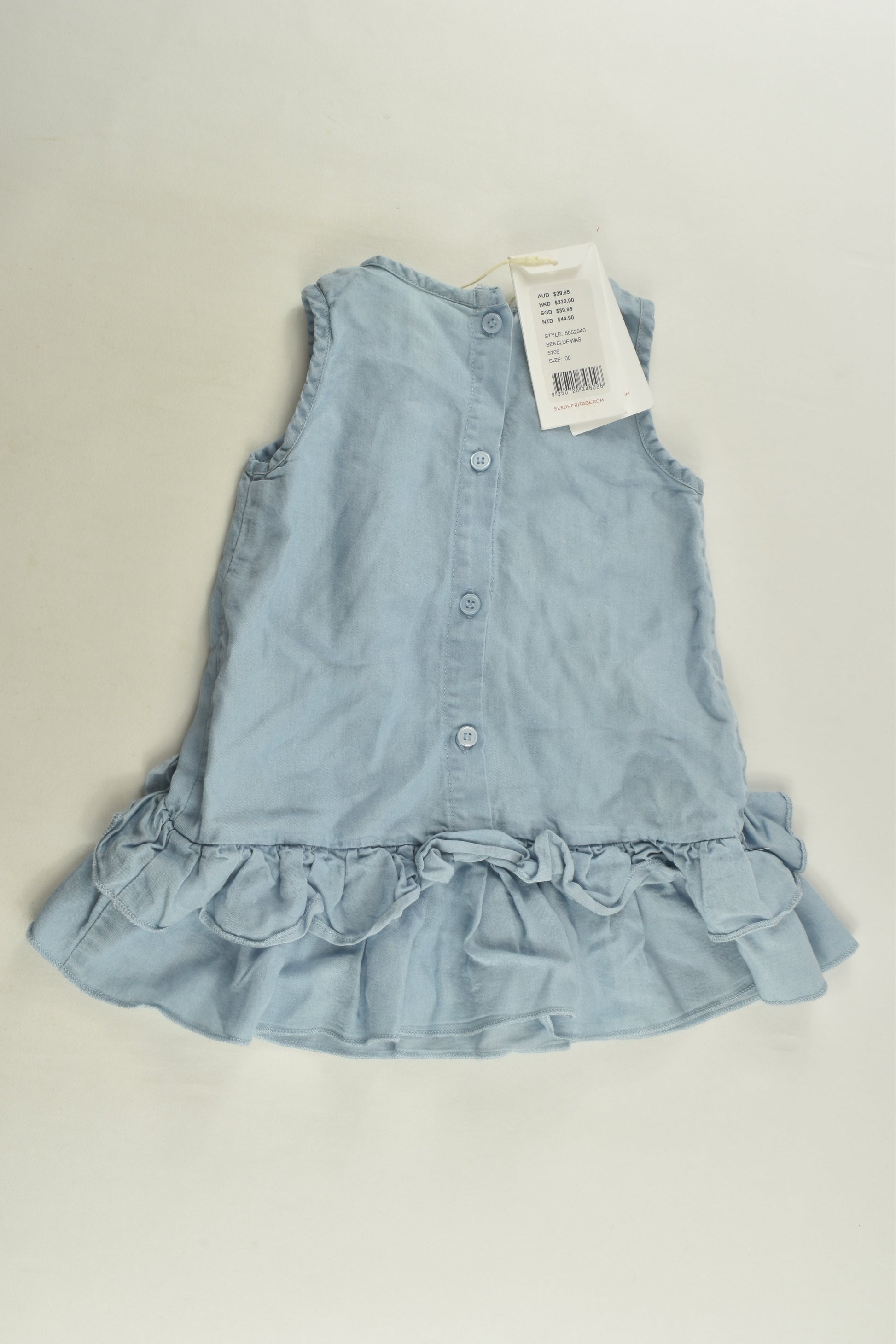 NEW Seed Size 00 Denim Ruffle Dress