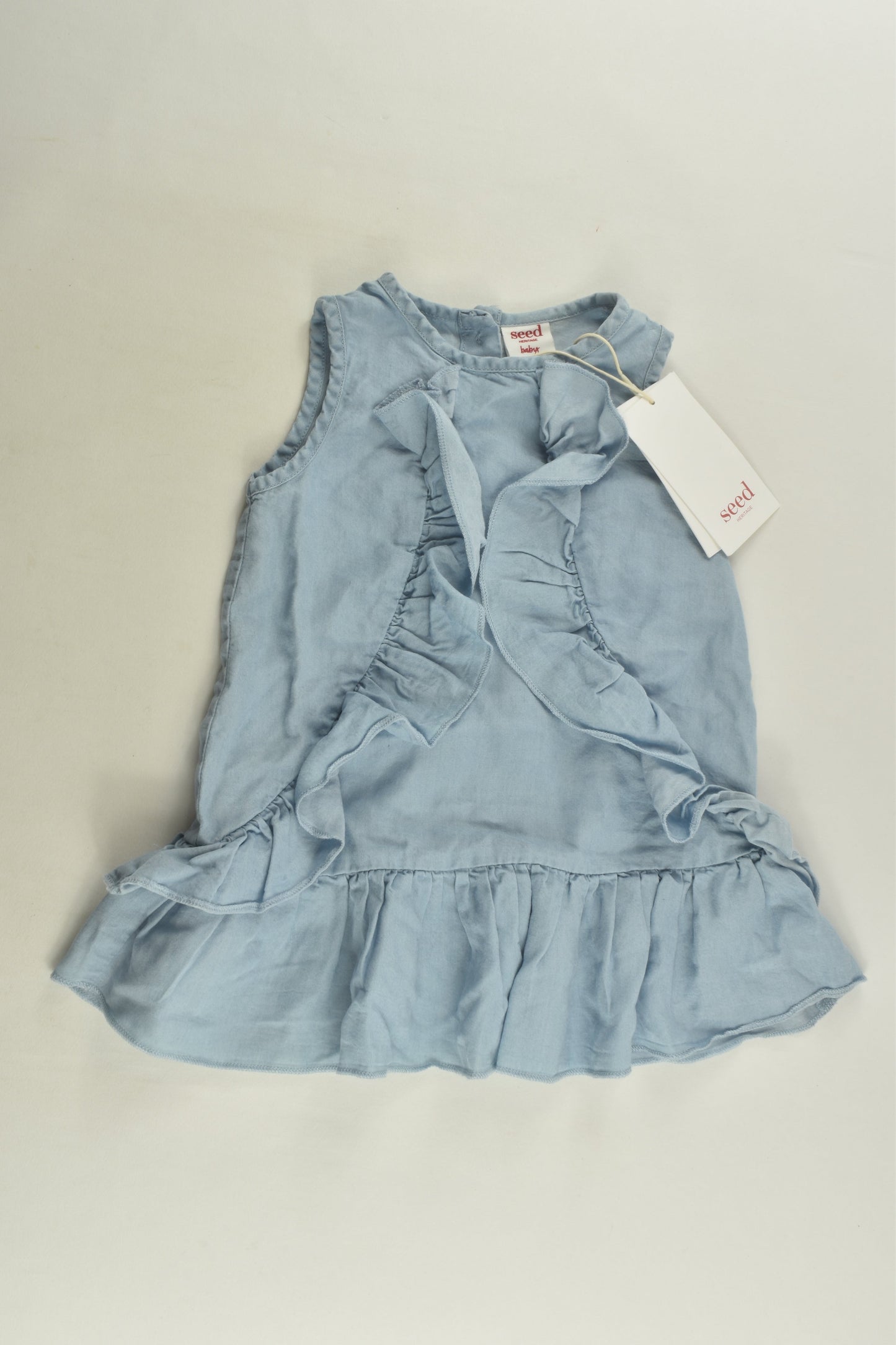 NEW Seed Size 00 Denim Ruffle Dress