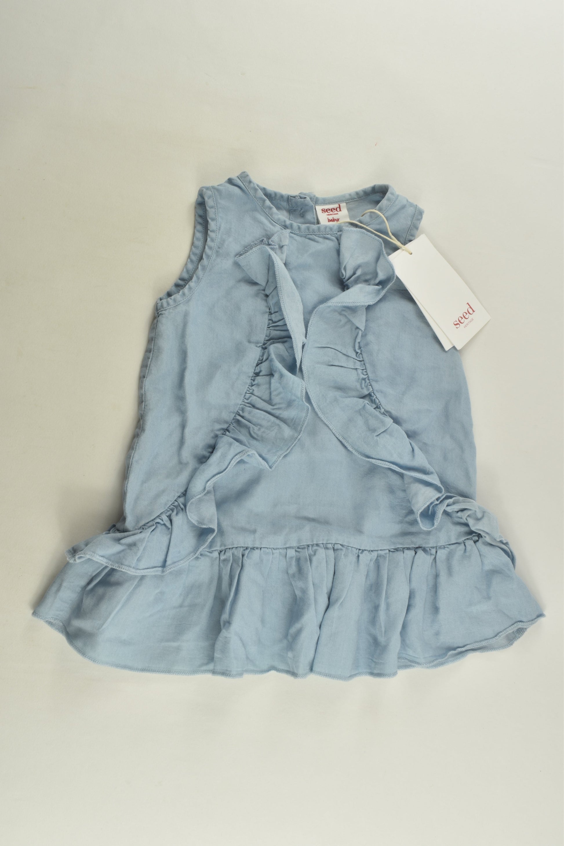 NEW Seed Size 00 Denim Ruffle Dress