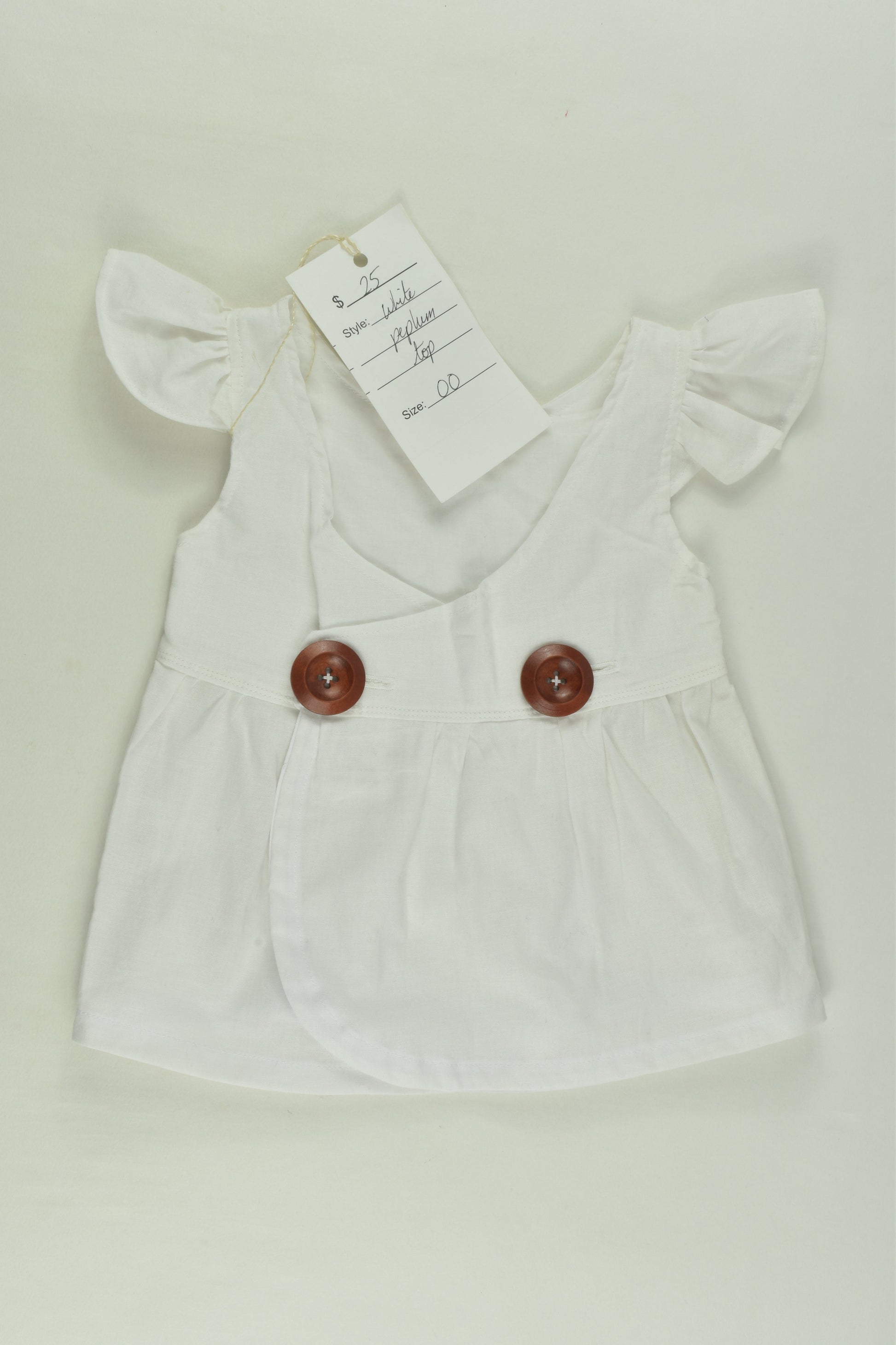NEW Sew Baby Size 00 Handmade Peplum Top