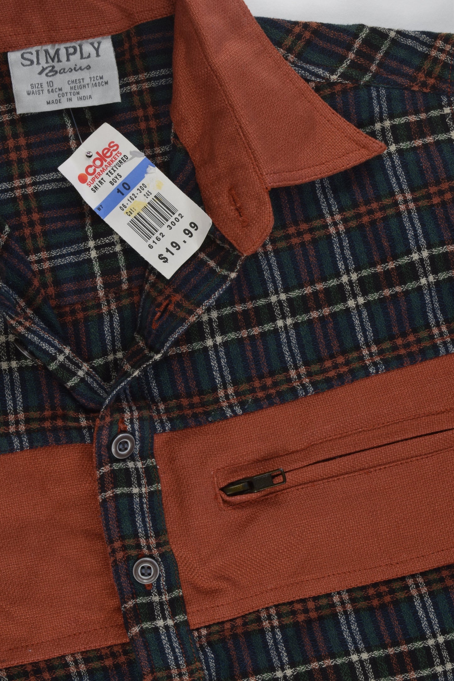 NEW Simply Basics Size 10 Checked Linen-feel Shirt