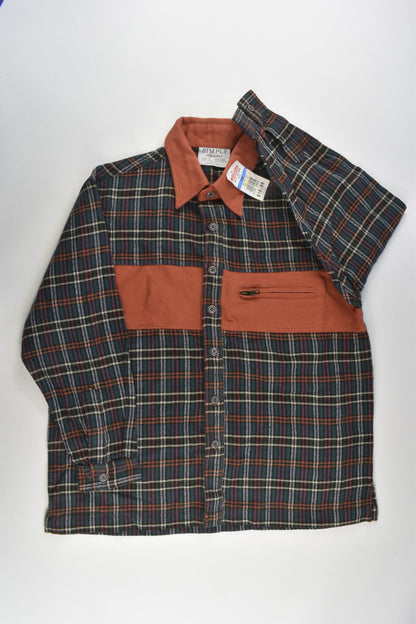 NEW Simply Basics Size 10 Checked Linen-feel Shirt