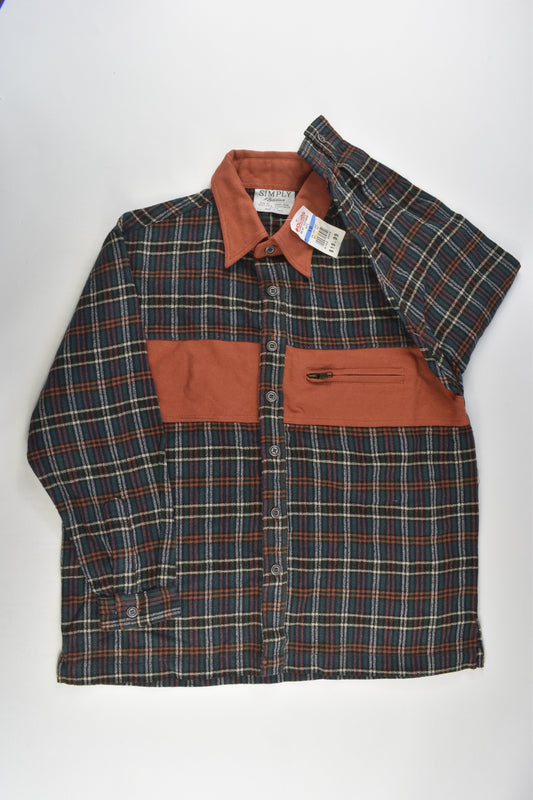 NEW Simply Basics Size 10 Checked Linen-feel Shirt