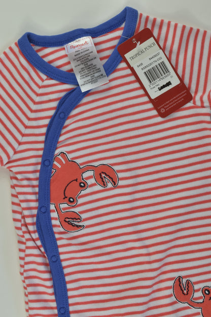 NEW Sprout Size 00 Crab Short Romper
