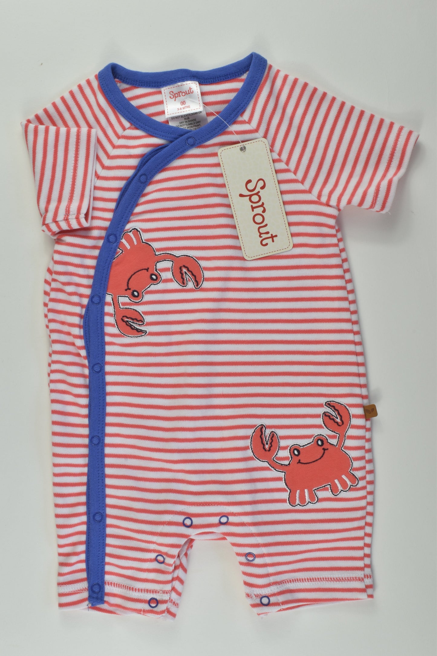 NEW Sprout Size 00 Crab Short Romper