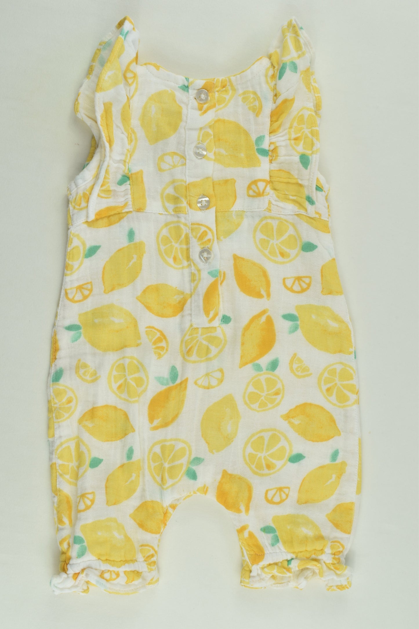 NEW Sprout Size 0000 Muslin Lemons Playsuit