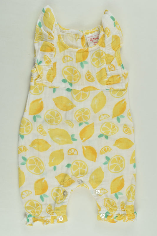 NEW Sprout Size 0000 Muslin Lemons Playsuit