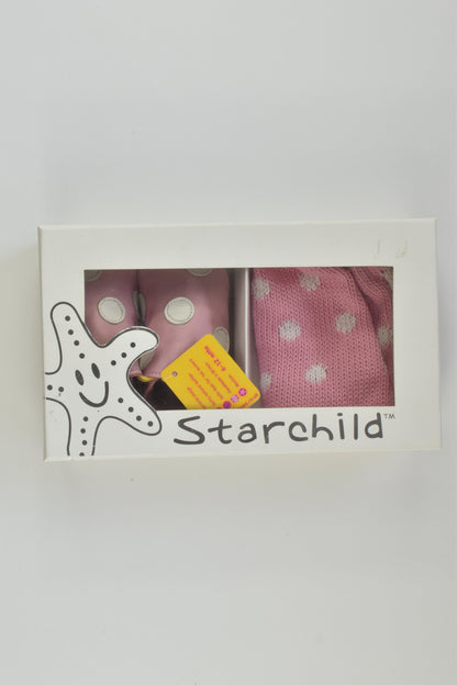 NEW Starchild Size 0 Leather Slippers and Knit Beanie