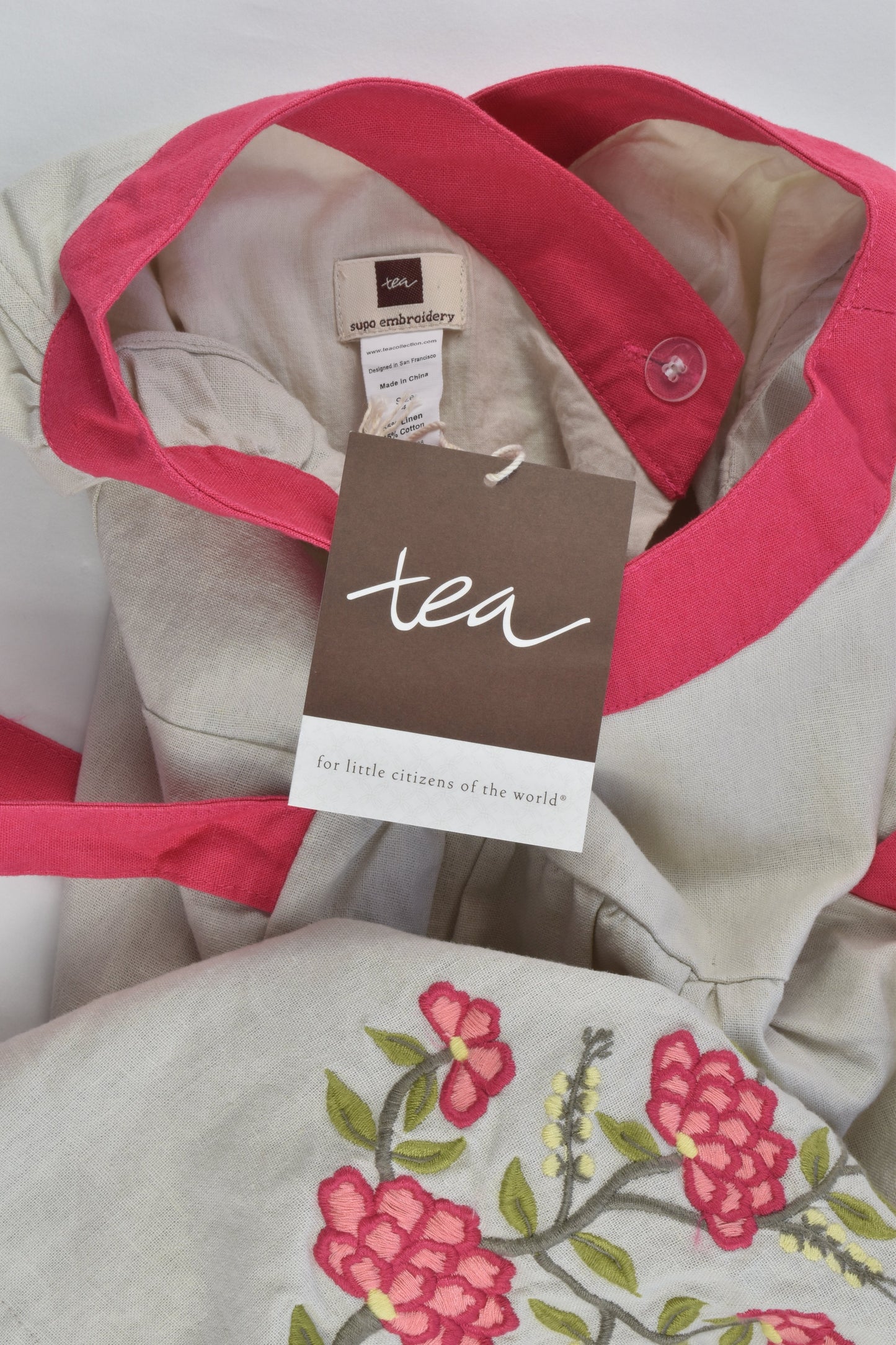 NEW Tea (US) Size 4 Lined Linen/Cotton Dress