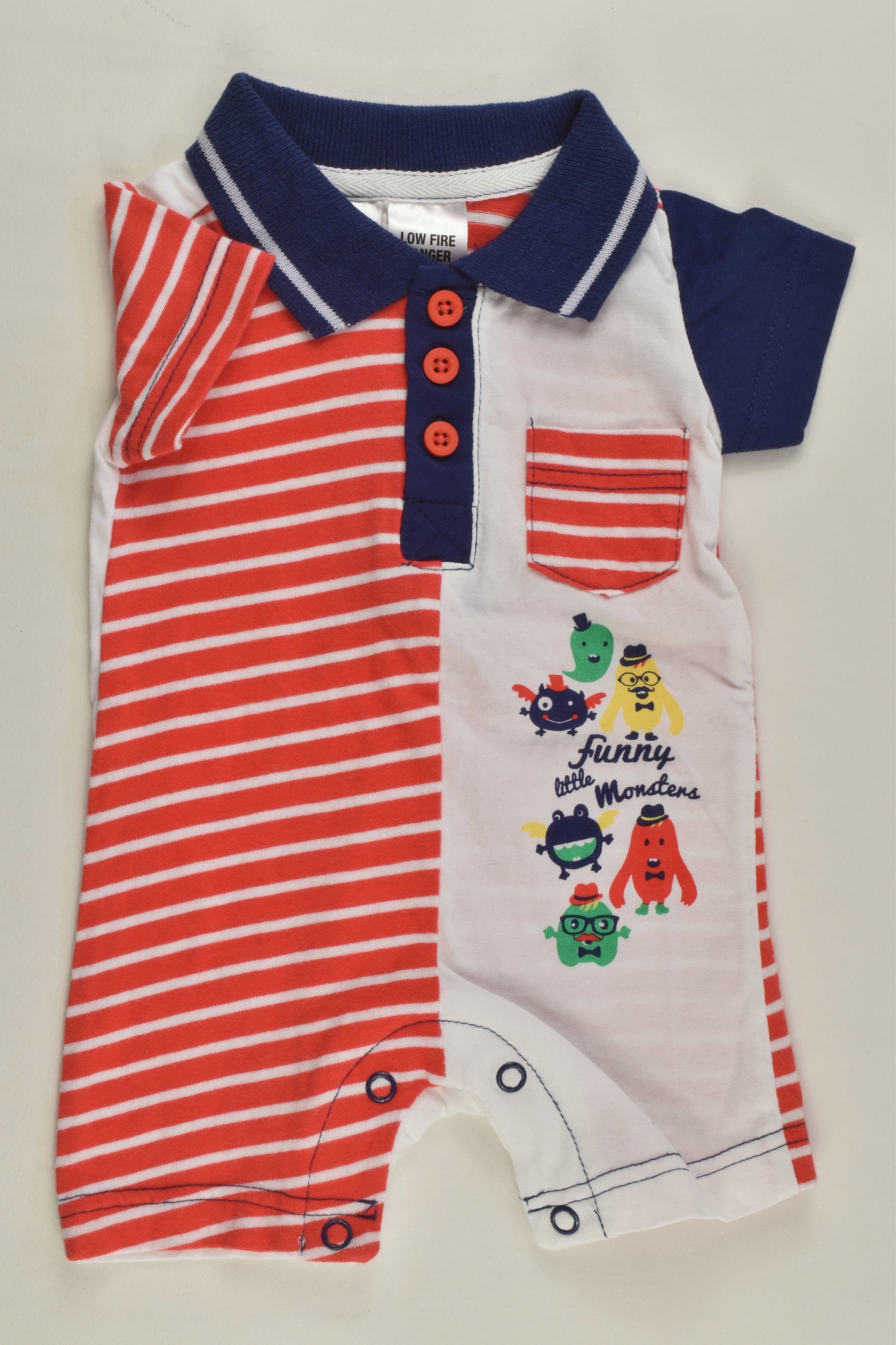 NEW Tiny Little Wonders Size 0000 'Funny Little Monsters' Short Romper