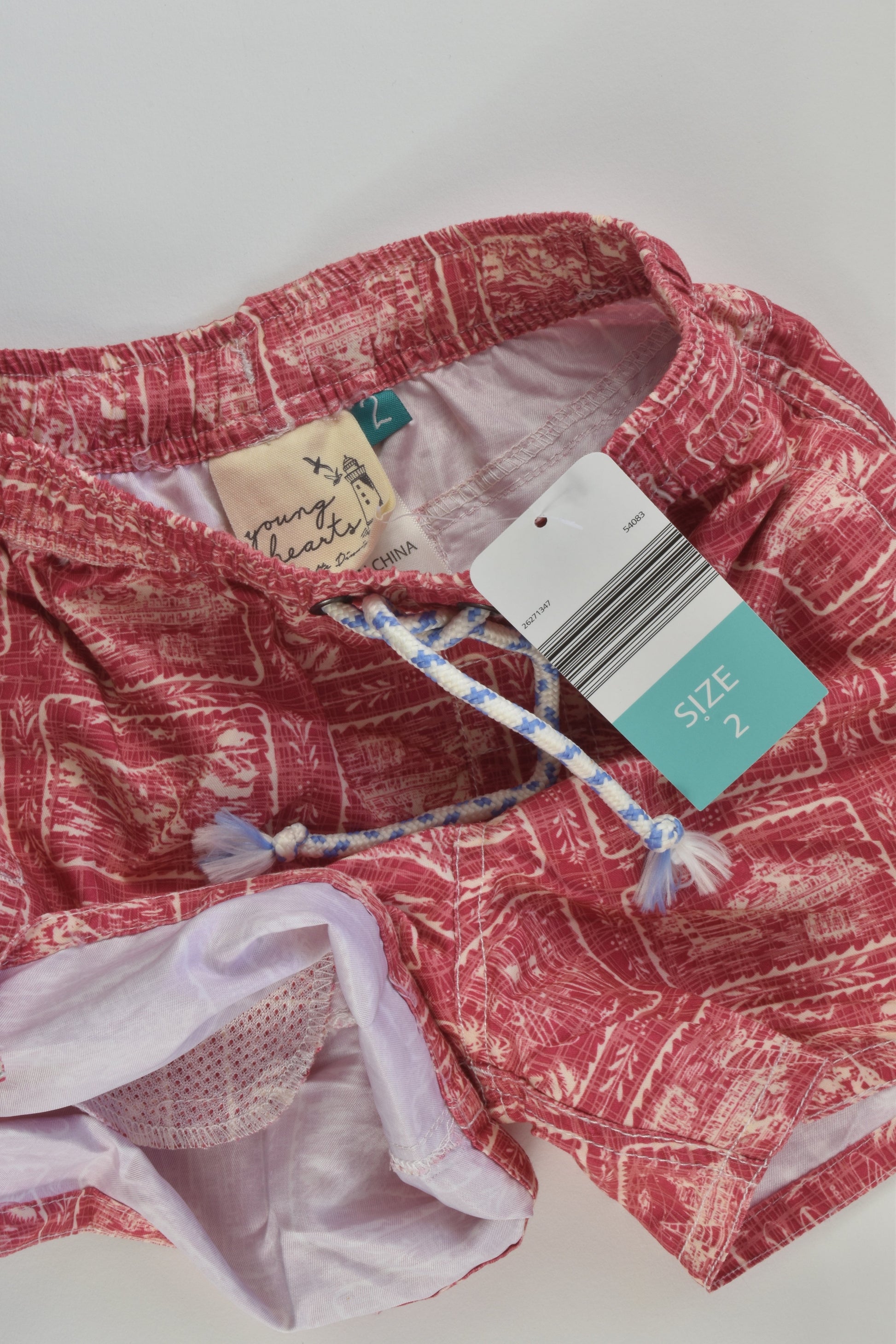 NEW Young Hearts Size 2 Board Shorts