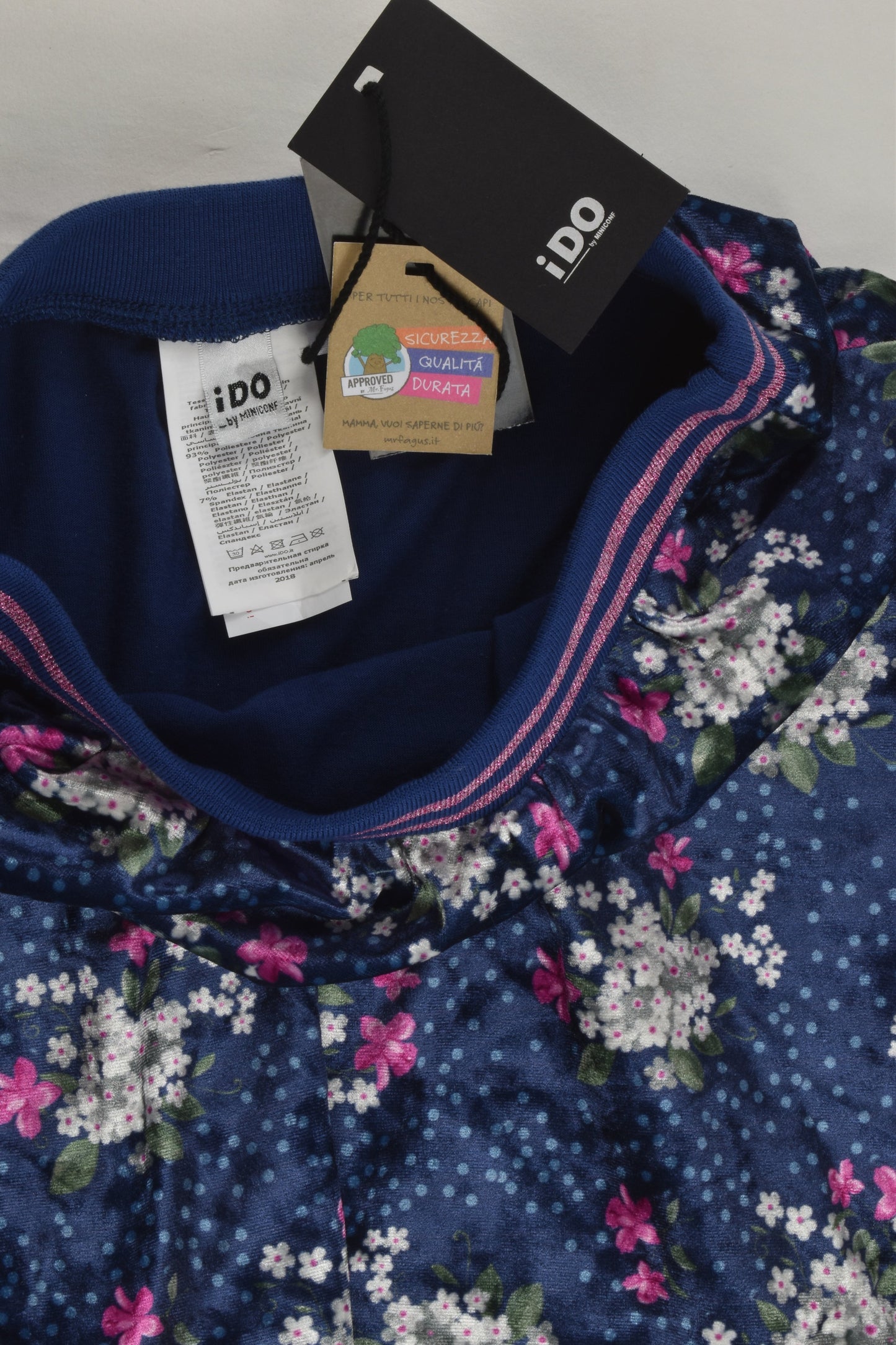NEW iDo by Miniconf Size 7 (122 cm) Lined Floral Velvety Skirt