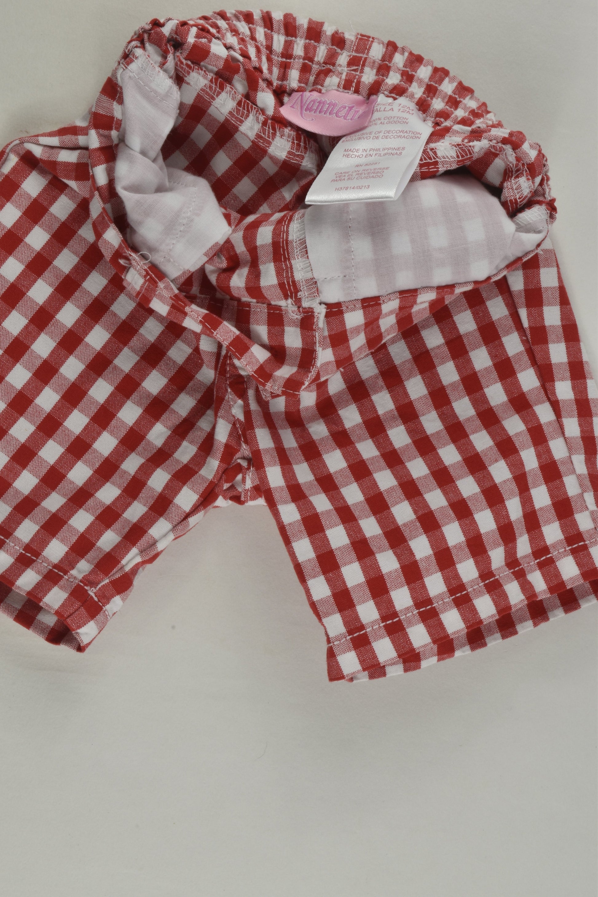 Nannette Size 0 (12 months) Checked Shorts