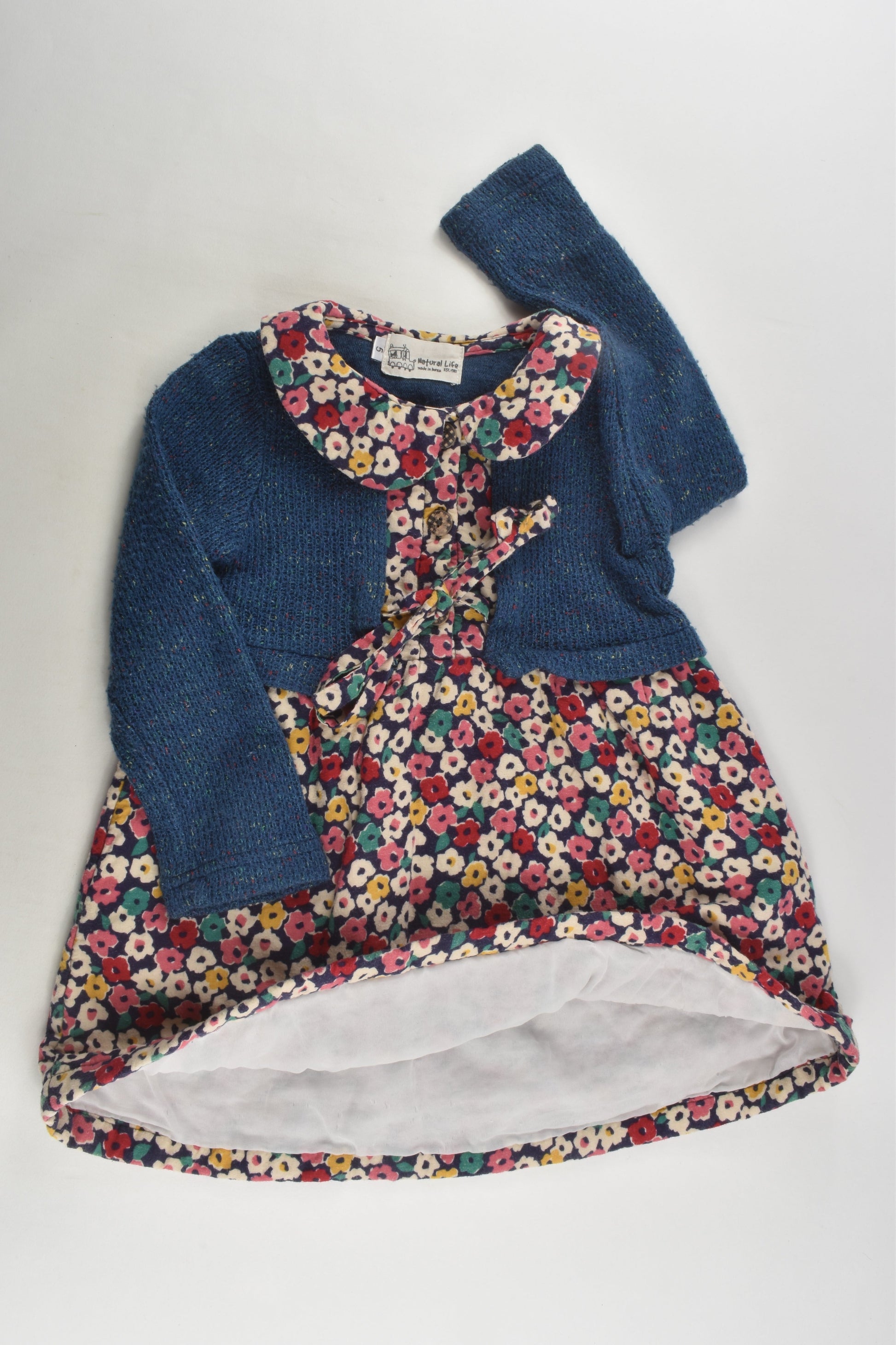 Natural Life Size 5 Floral Winter Dress