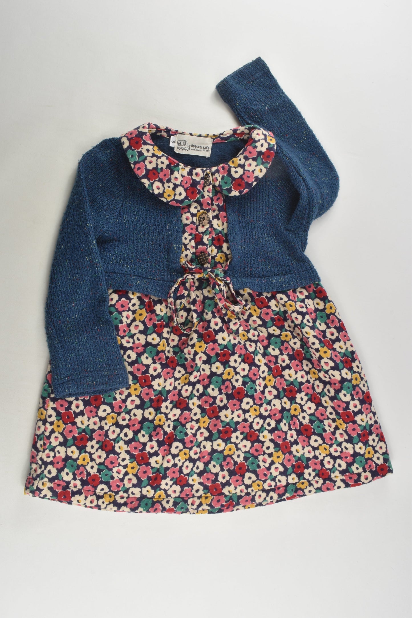 Natural Life Size 5 Floral Winter Dress