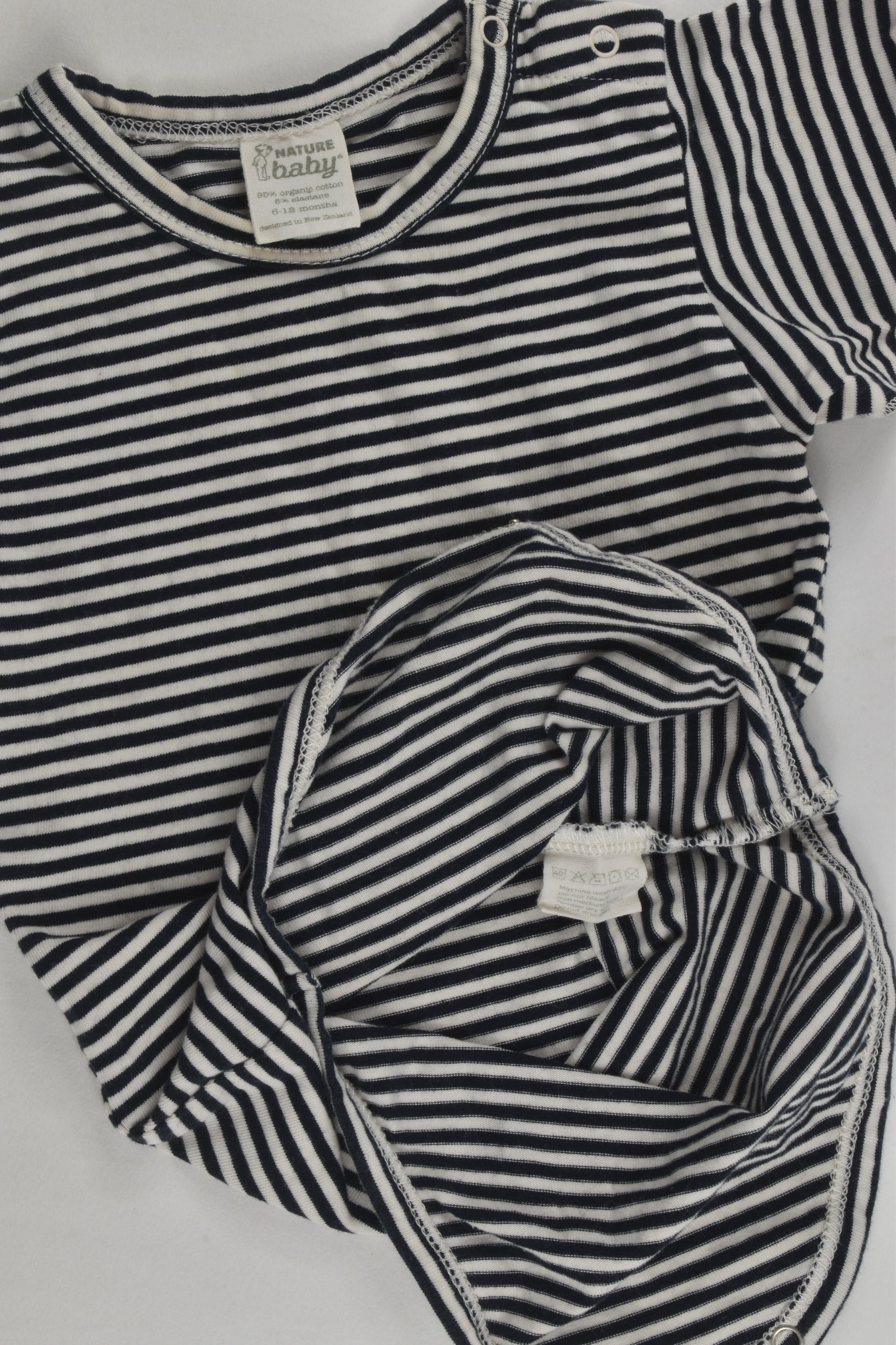 Nature Baby Size 0 Striped Organic Bodysuit
