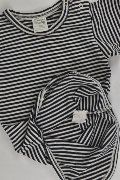 Nature Baby Size 0 Striped Organic Bodysuit