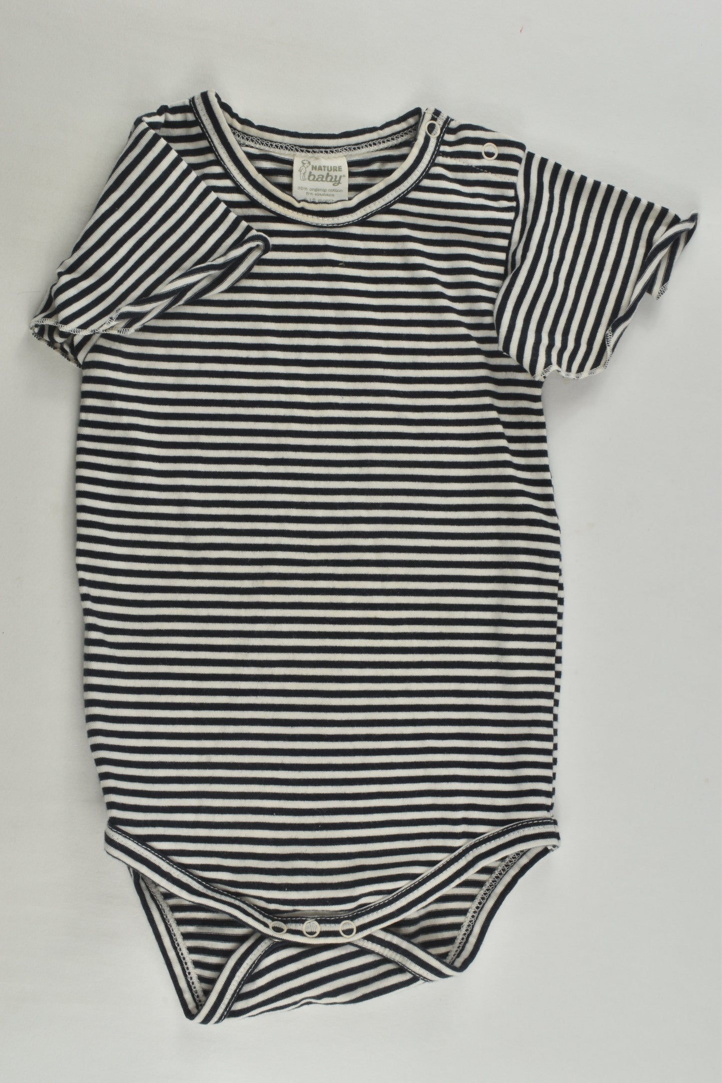 Nature Baby Size 0 Striped Organic Bodysuit