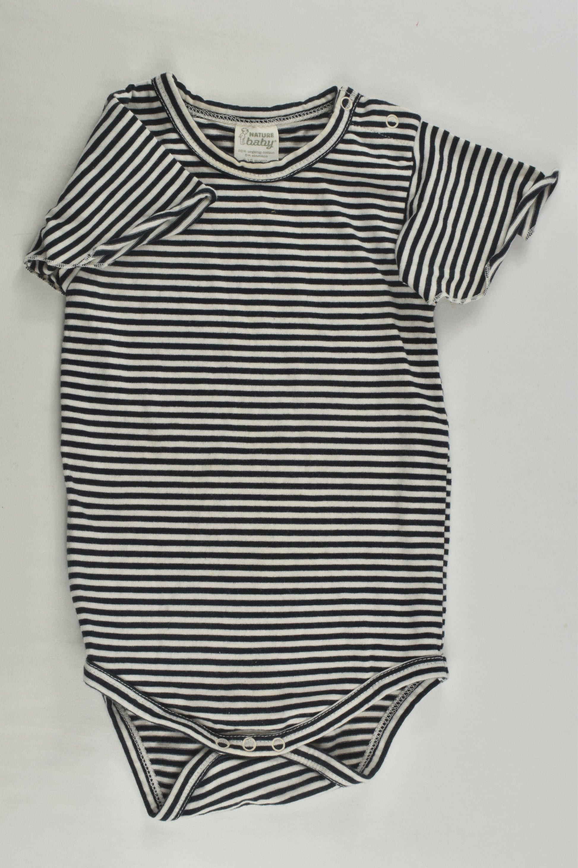 Nature Baby Size 0 Striped Organic Bodysuit