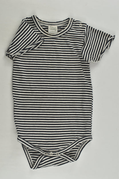 Nature Baby Size 0 Striped Organic Bodysuit