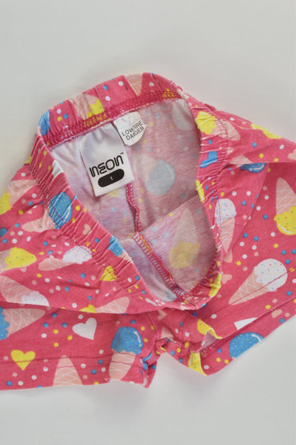 Neon Size 1 Ice Cream Shorts