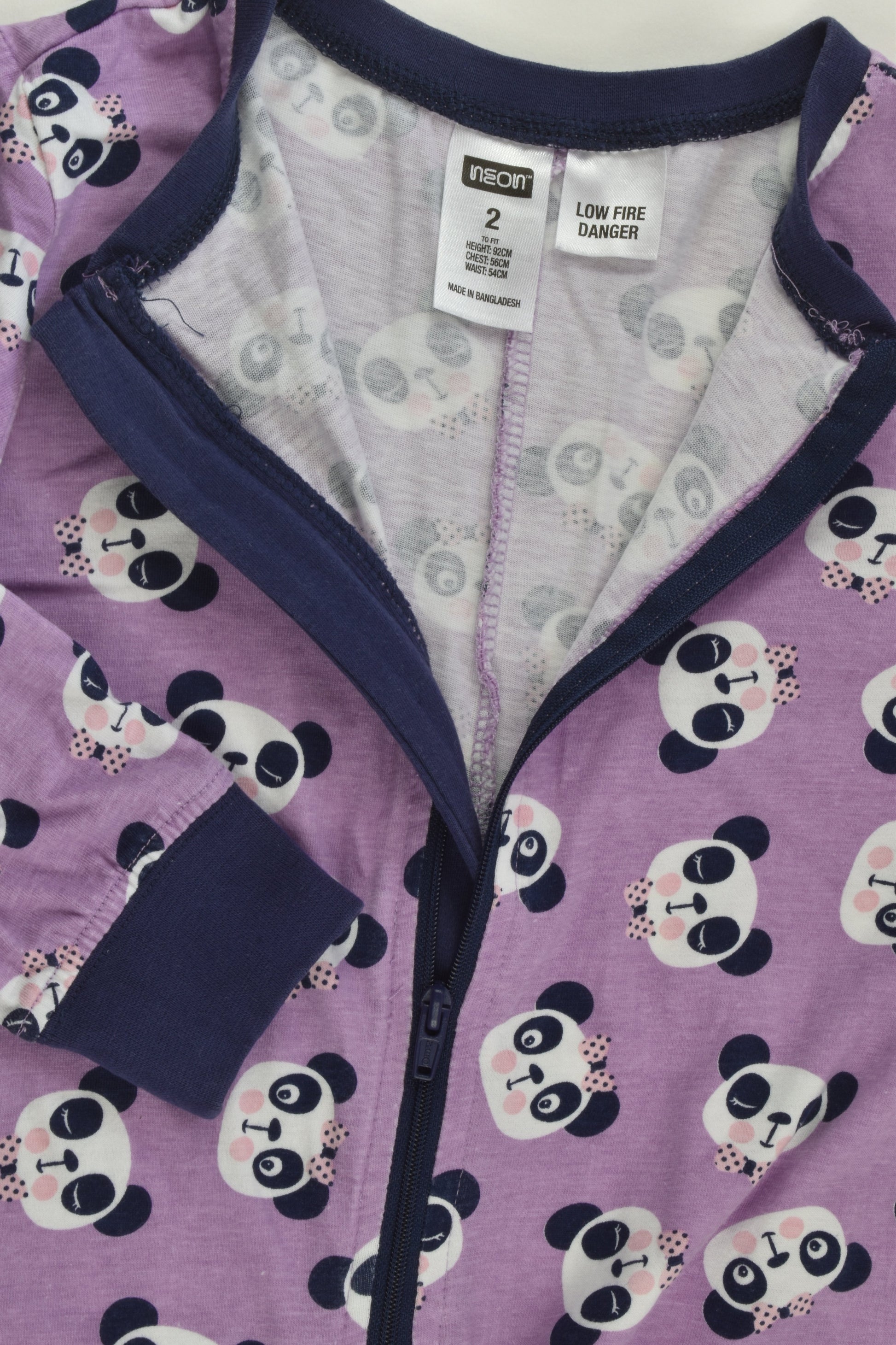 Neon Size 2 Panda Pj One Piece