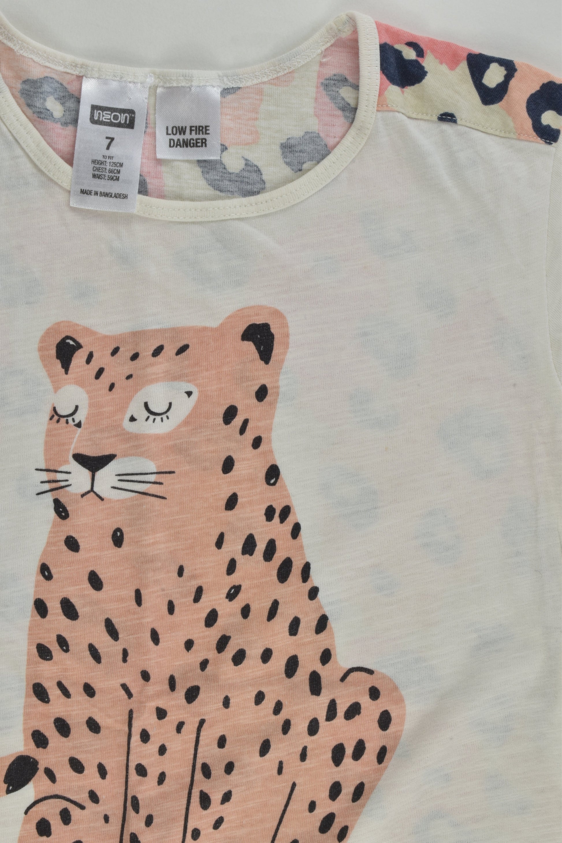 Neon Size 7 Leopard T-shirt