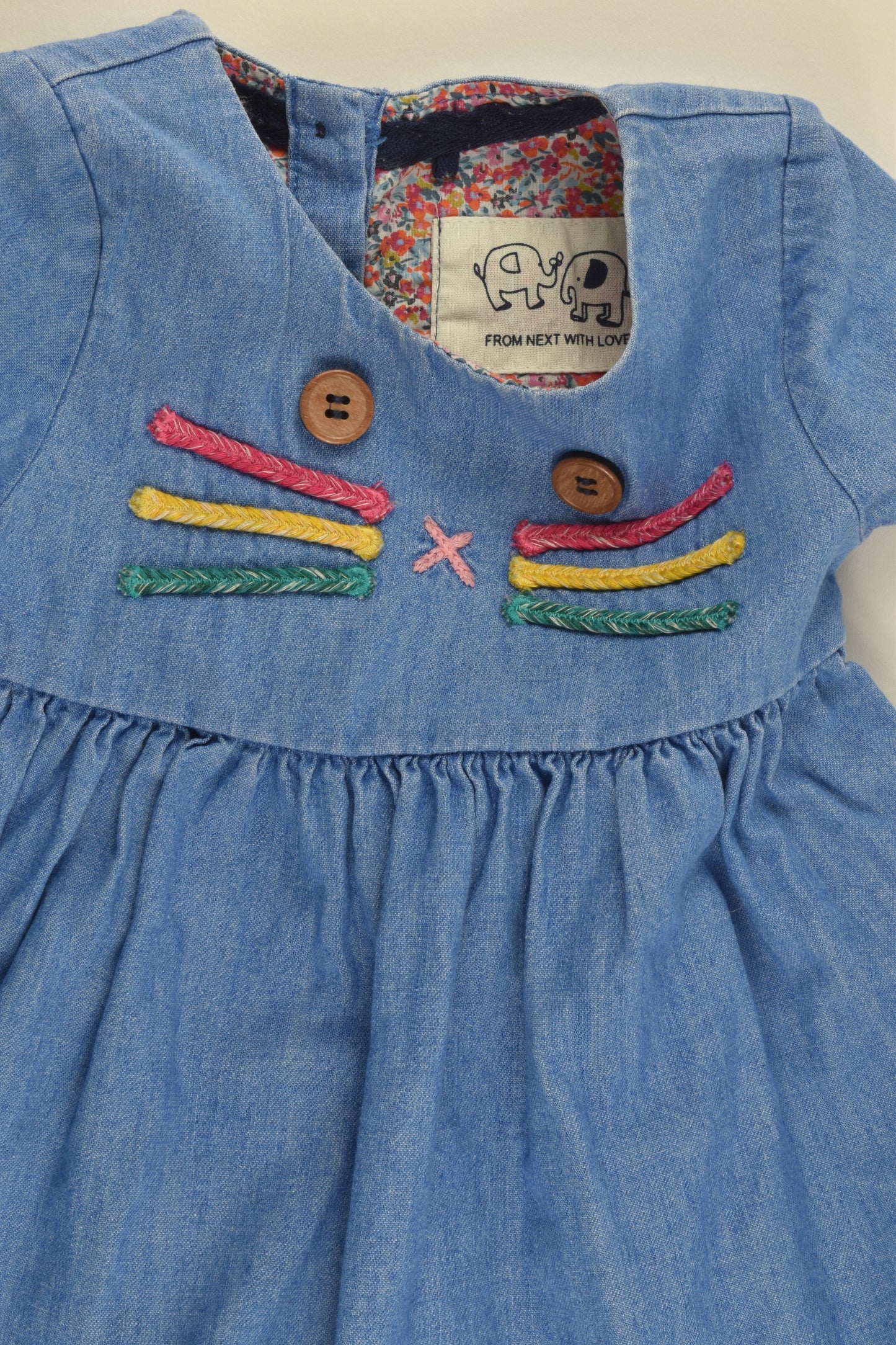 Next Size 0 (6-9 months) Cat Lightweight Denim Dress