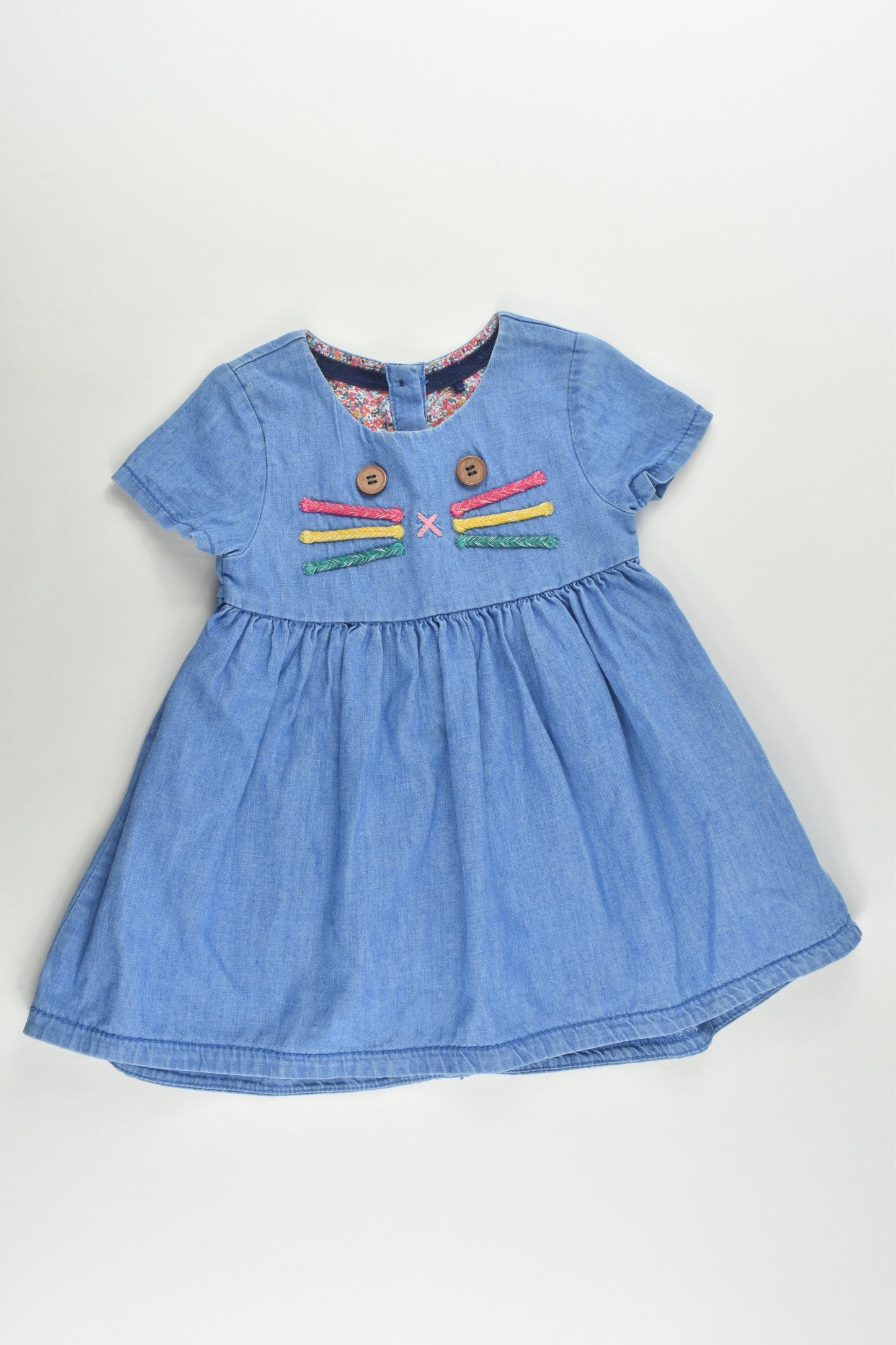 Next Size 0 (6-9 months) Cat Lightweight Denim Dress