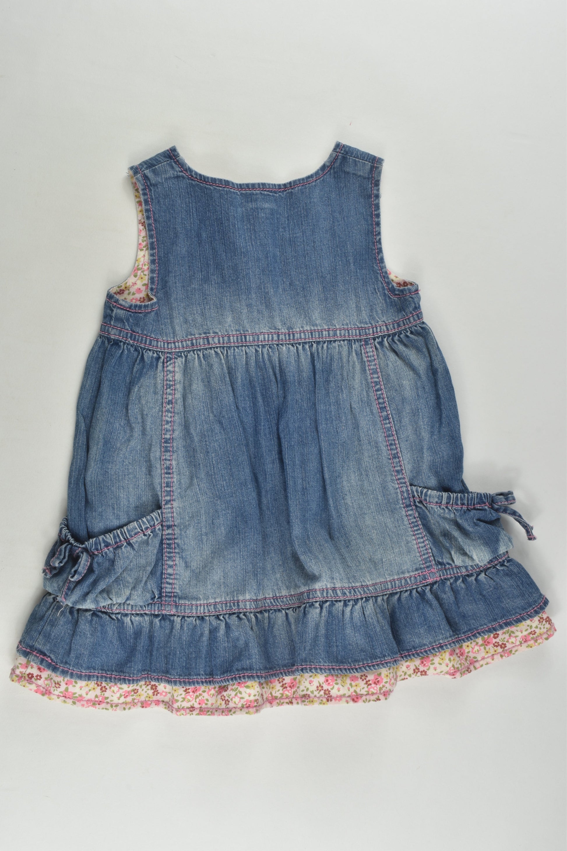 Next Size 0 (6-9 months) Floral Details Denim Dress