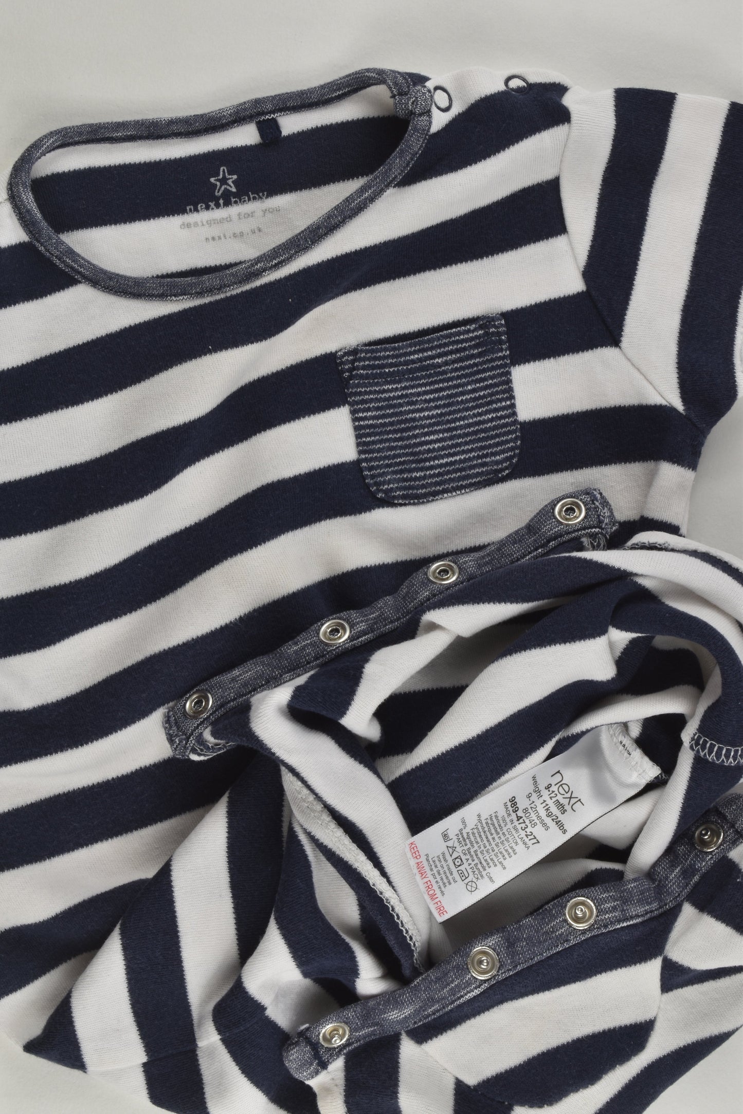 Next Size 0 (9-12 months) Stripea and Pocket Short Romper