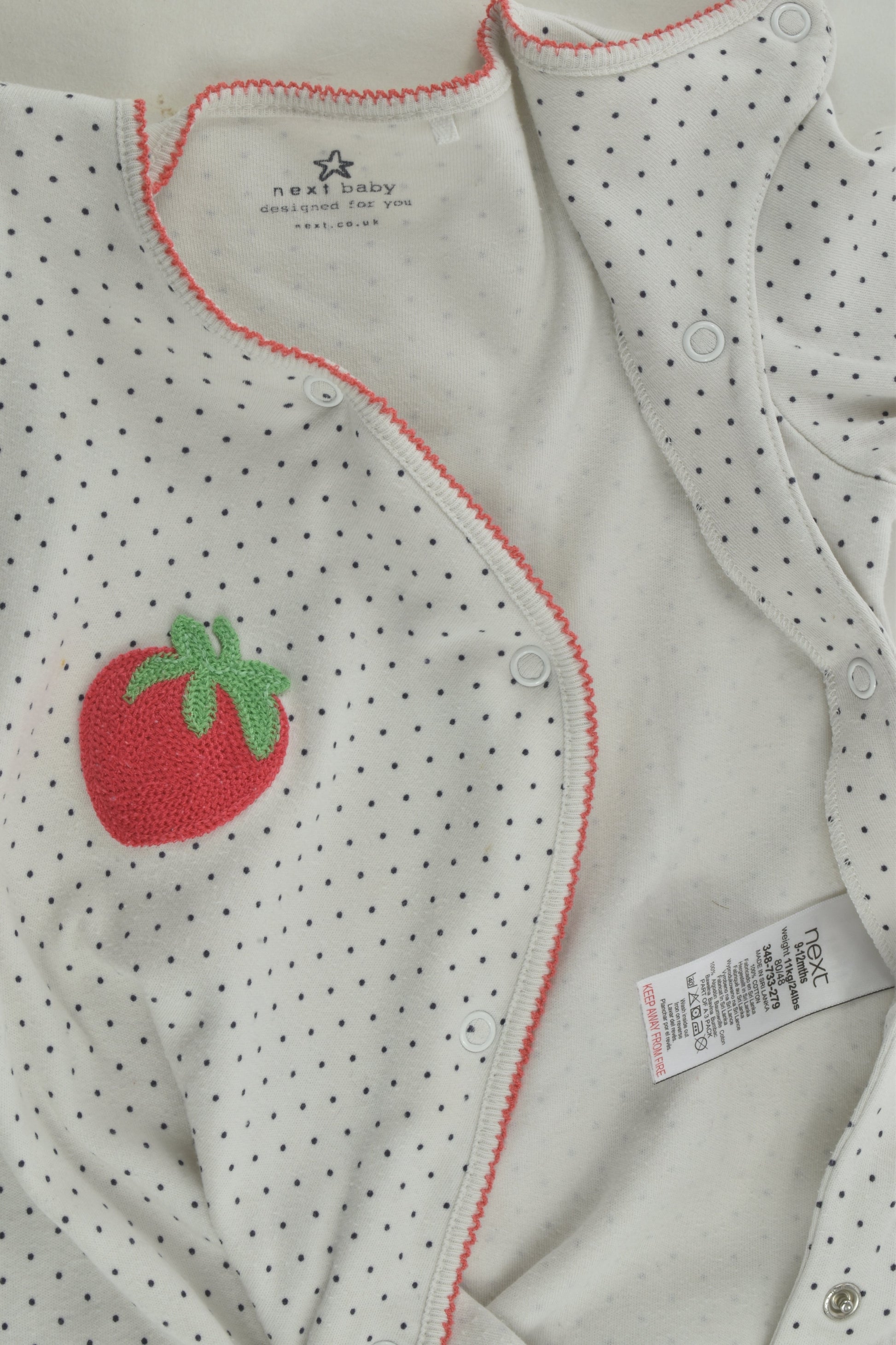 Next Size 0 Strawberry Footed Romper