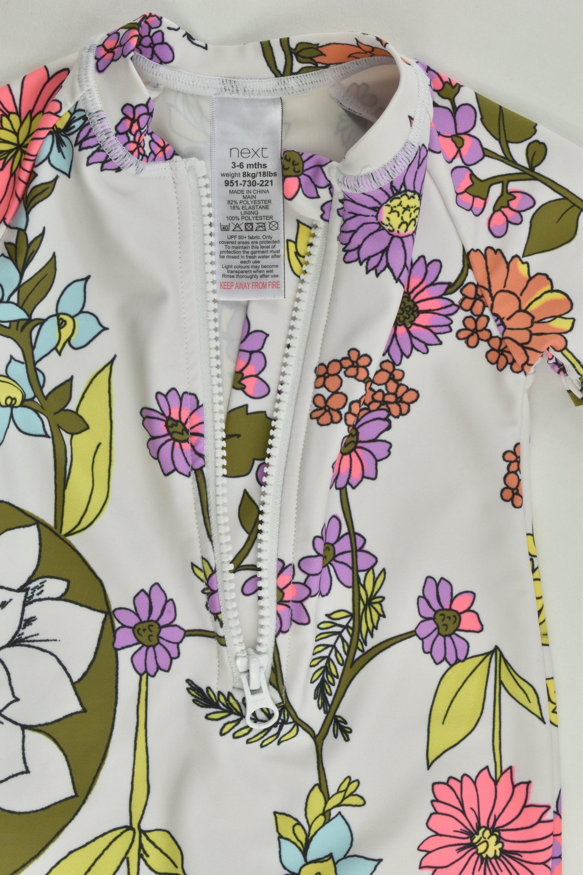 Next Size 00 (3-6 months) Floral Rashie Suit