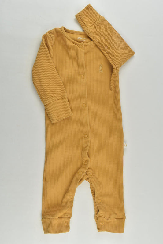 Next Size 00 Mustard Organic Ribbed Romper
