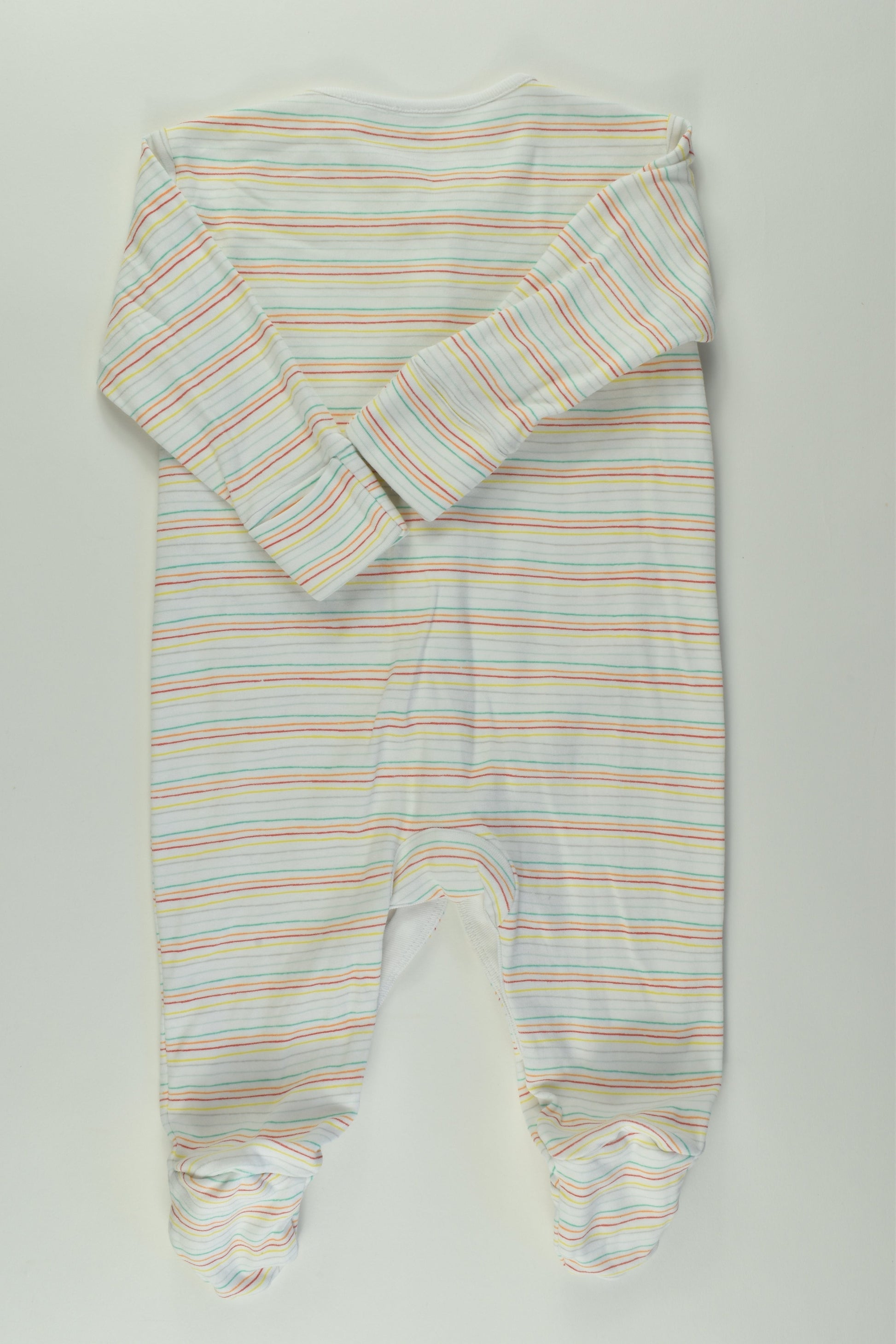 Next Size 00 Rainbow Stripes Footed Romper