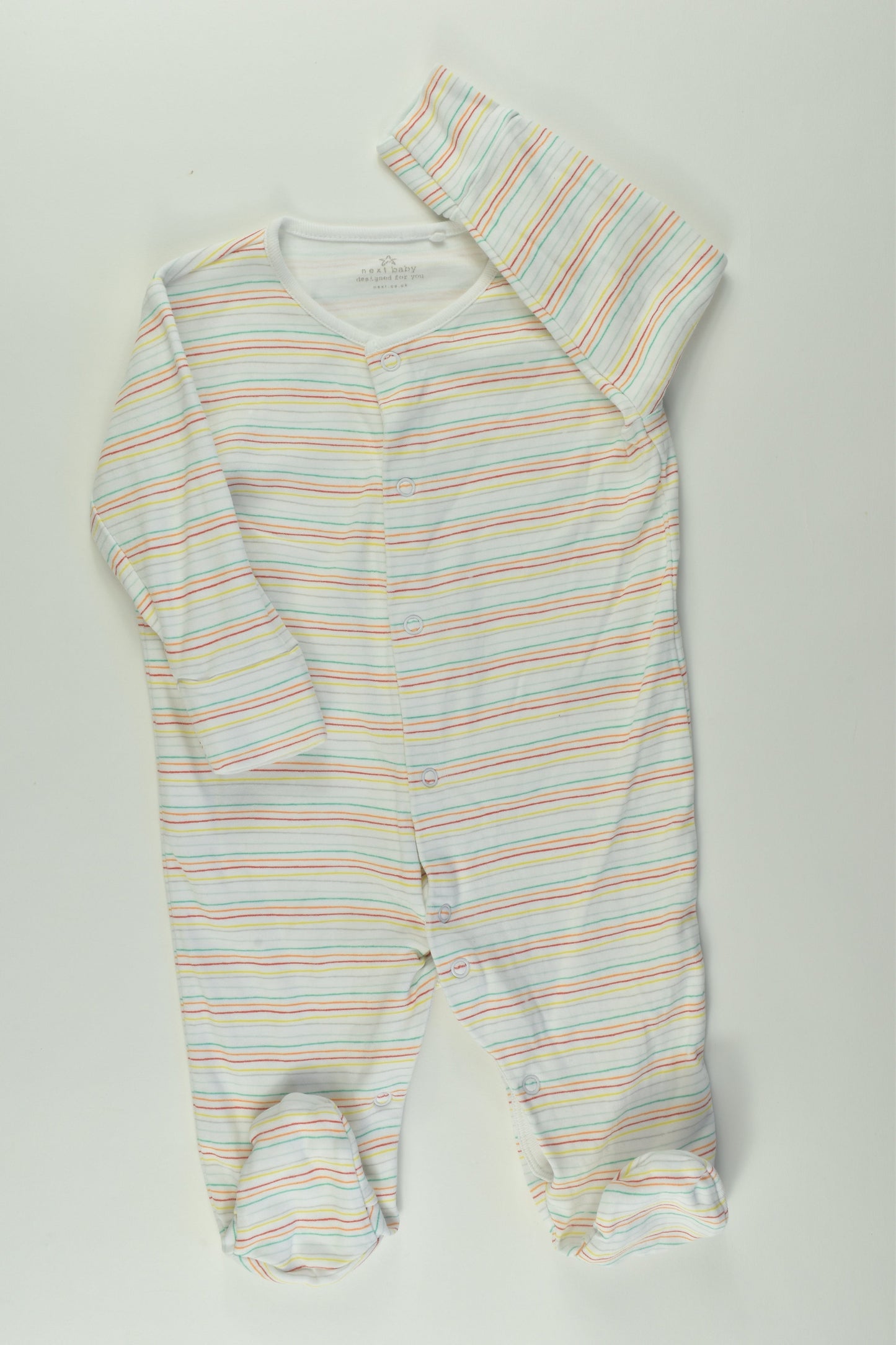 Next Size 00 Rainbow Stripes Footed Romper