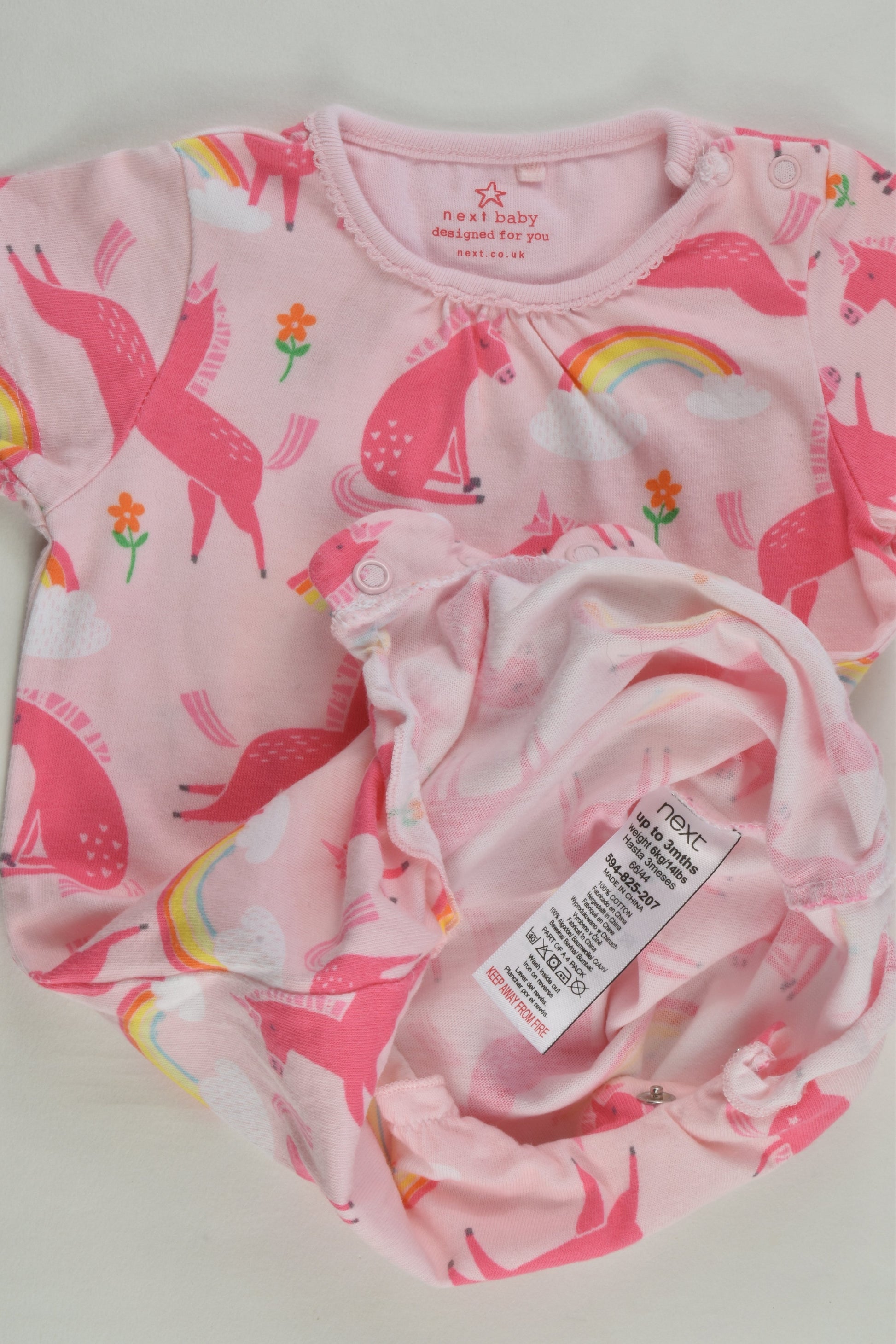 Next Size 000 Rainbows and Unicorns Short Romper