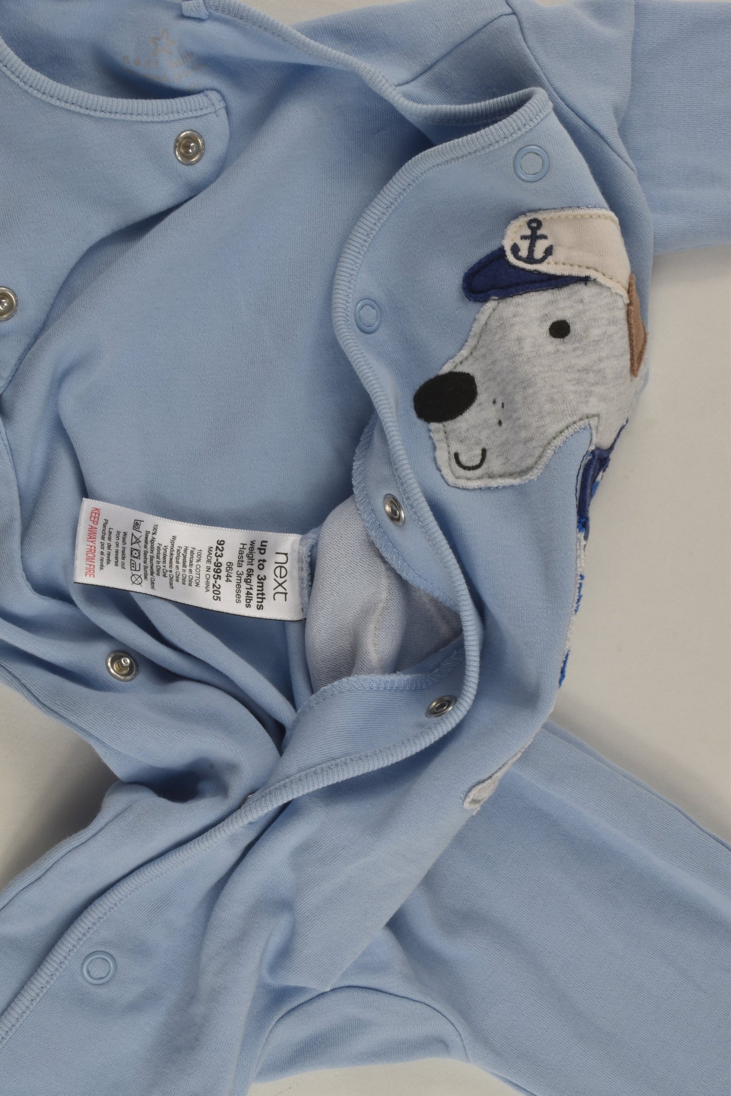 Next Size 000 Sailor Dog Footed Romper