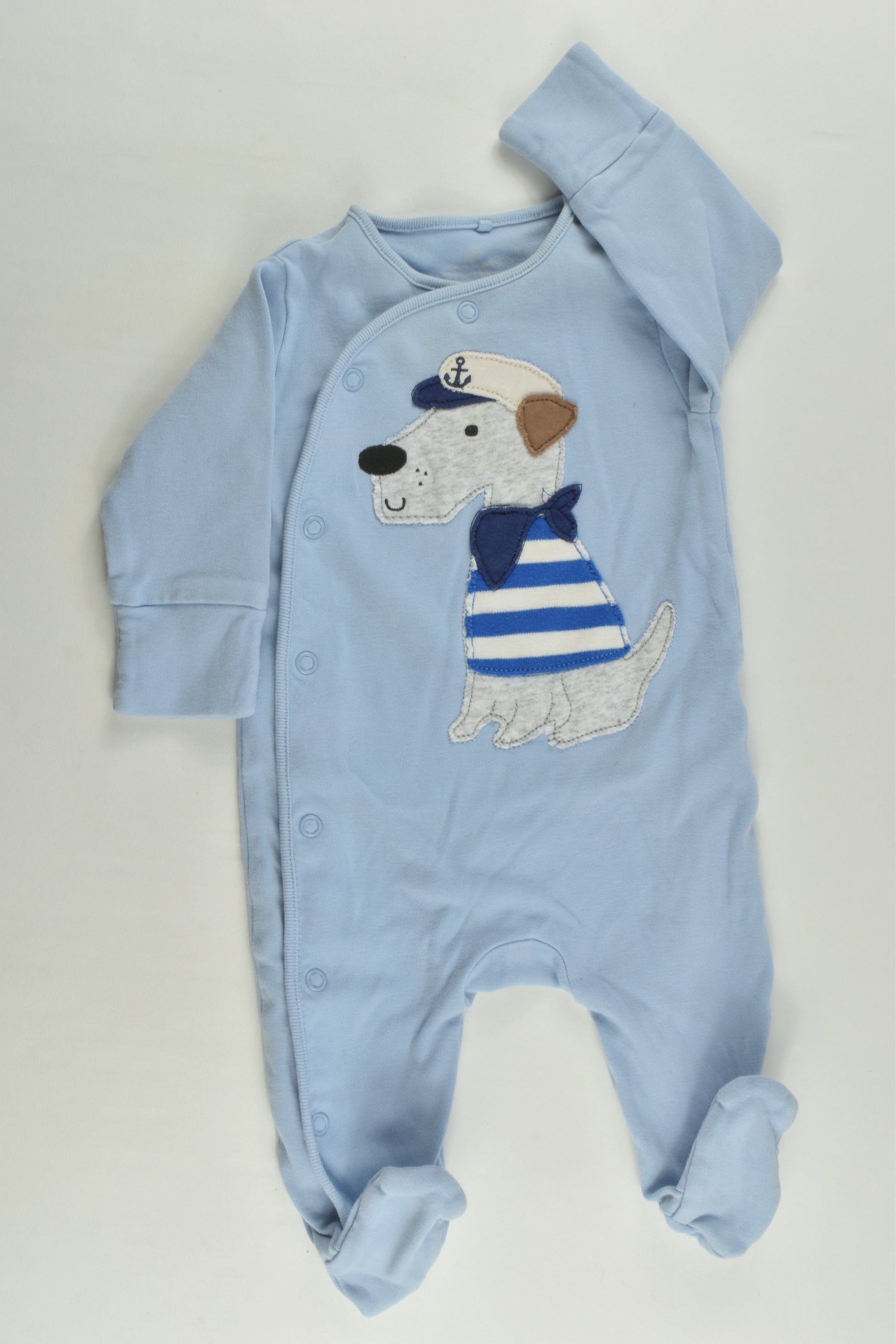 Next Size 000 (Up to 3 months) Nautical Dog Footed Romper