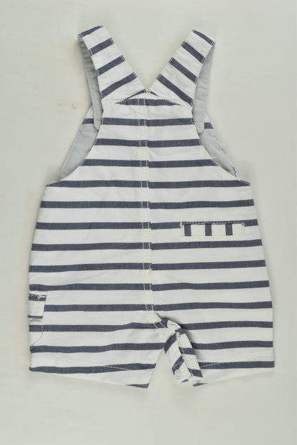 Next Size 0000-000 (1 monthh, 4.5 kg) Striped Short Overalls
