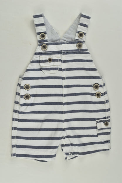 Next Size 0000-000 (1 monthh, 4.5 kg) Striped Short Overalls