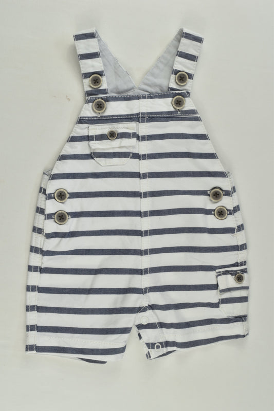 Next Size 0000-000 (1 monthh, 4.5 kg) Striped Short Overalls