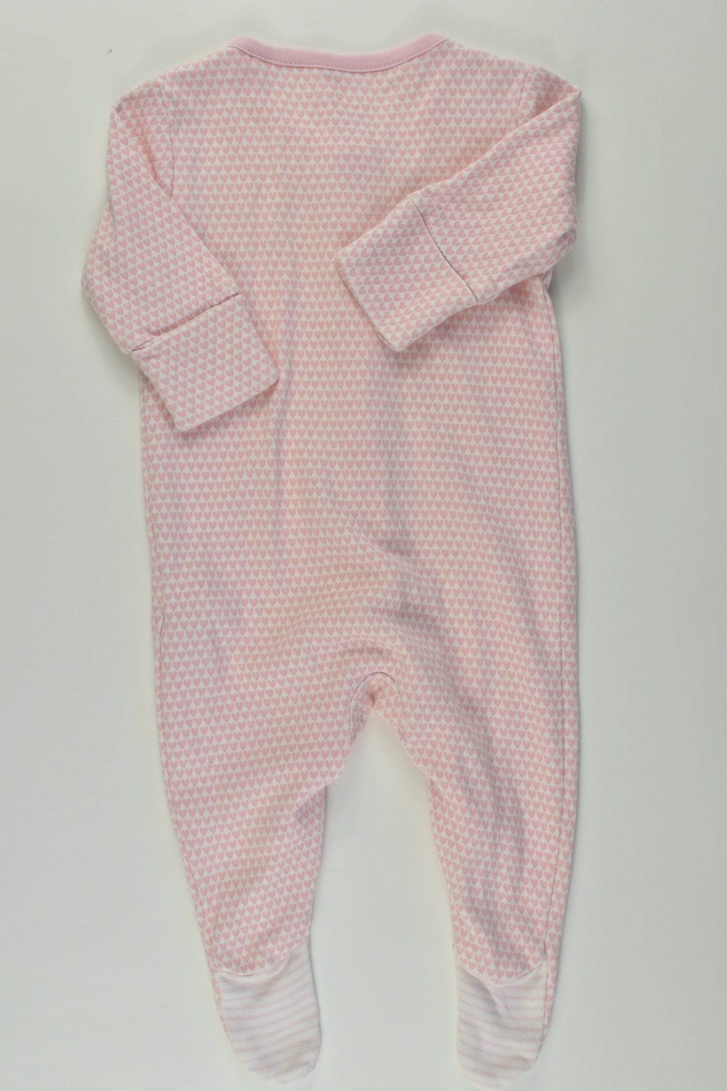 Next Size 0000 Love Hearts Footed Romper